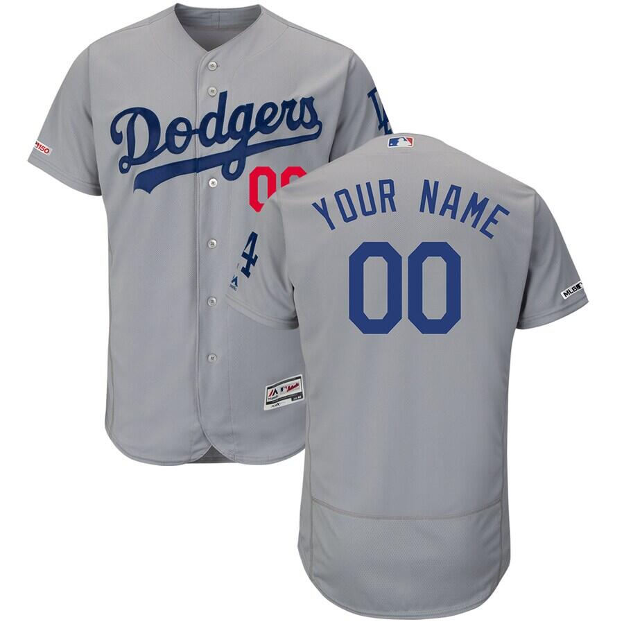 Men's Los Angeles Dodgers Active Player Custom Gray Flex Base Stitched Jersey Men's Los Angeles Dodgers Active Player Custom Gray Flex Base Stitched Jersey